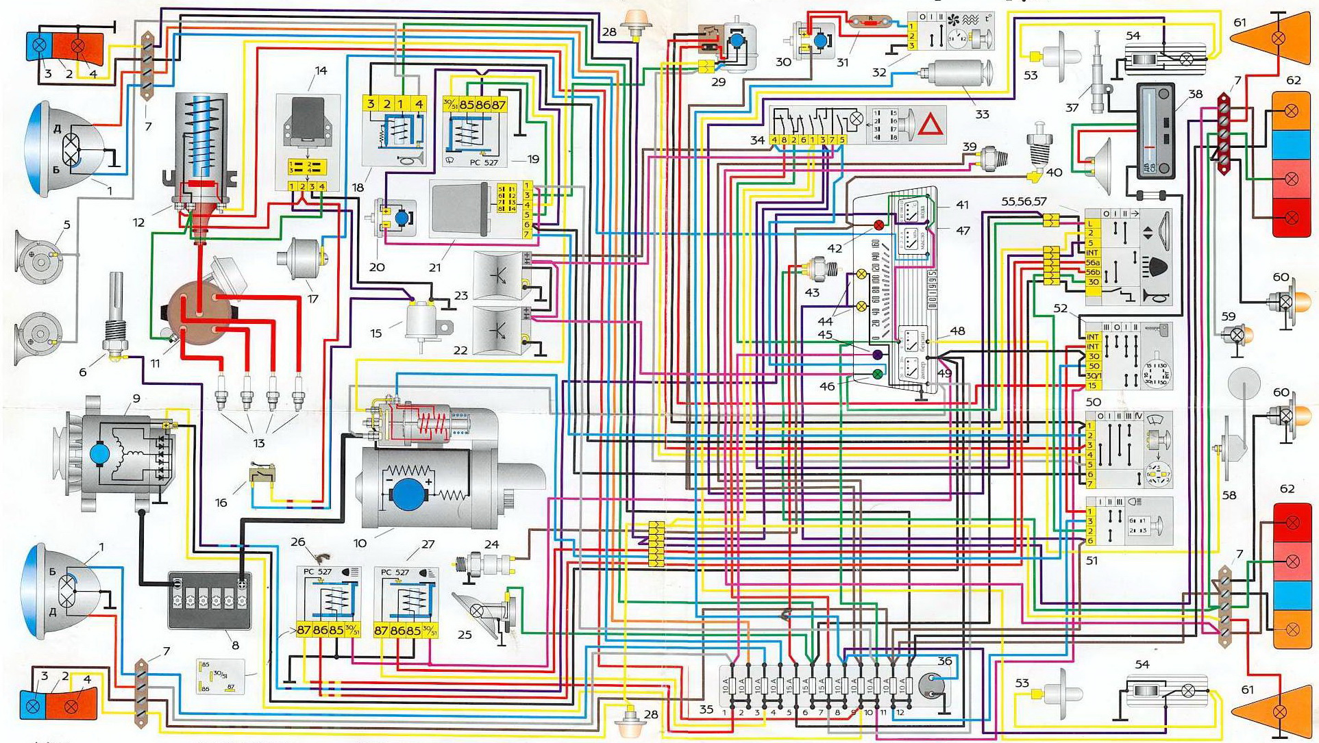 Цветные электросхемы. Схема проводки Москвич 412. Схема электрическая Москвич 412иэ. Схема электрооборудования подключения Москвич 412. Схема проводки Москвич 412 ИЖ.